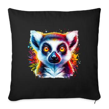 Lémurien - Housse de coussin décorative 45 x 45 cm - noir - Devant