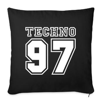 TECHNO 97 - Housse de coussin décorative 45 x 45 cm - noir - Devant