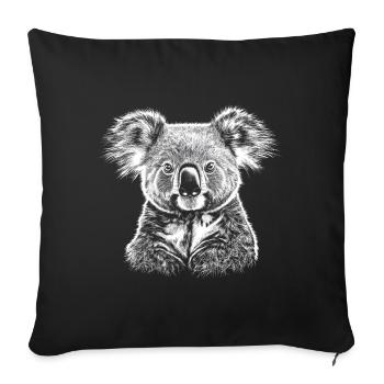Koala Portrait Koala Bear Australia Animals - Sofa pillowcase 17,3'' x 17,3'' (45 x 45 cm) - black - Front