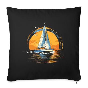 Voile - Housse de coussin décorative 45 x 45 cm - noir - Devant
