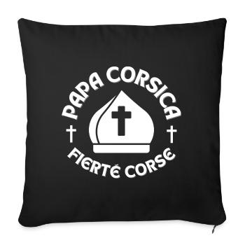 pape, Corse, île de beauté - Housse de coussin décorative 45 x 45 cm - noir - Devant
