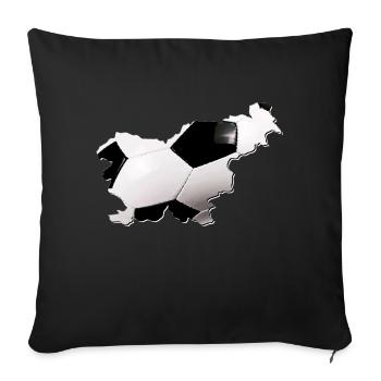 Slovenia map frames real football - Sofa pillowcase 17,3'' x 17,3'' (45 x 45 cm) - black - Front