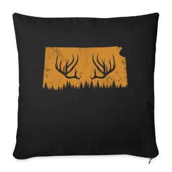 Hangar Chasse Bois d’élan Collecte Hangar à cerfs - Housse de coussin décorative 45 x 45 cm - noir - Devant