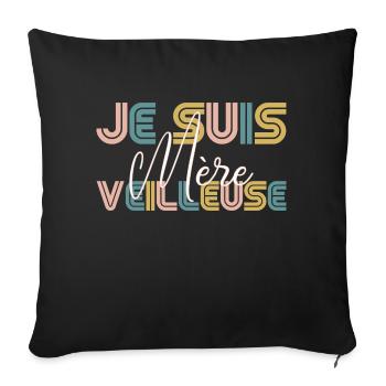 Je suis mère-veilleuse - Housse de coussin décorative 45 x 45 cm - noir - Devant