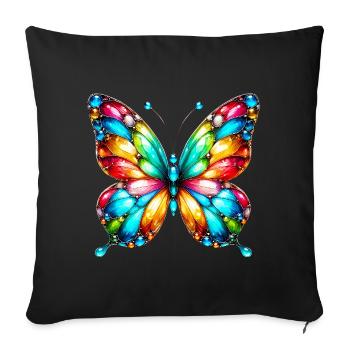 Butterfly - Sofa pillowcase 17,3'' x 17,3'' (45 x 45 cm) - black - Front