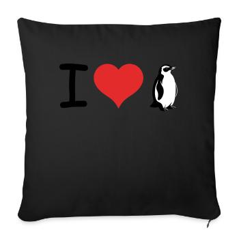I love Penguins - Pet Design - Sofa pillowcase 17,3'' x 17,3'' (45 x 45 cm) - black - Front