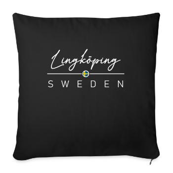 Schweden - Lingköping - Suède - Sverige - Housse de coussin décorative 45 x 45 cm - noir - Devant