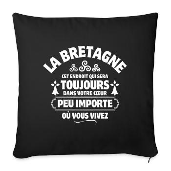 Bretagne, ich bin Bretone, Kelte - Sofakissenbezug 45 x 45 cm - Schwarz - Vorne