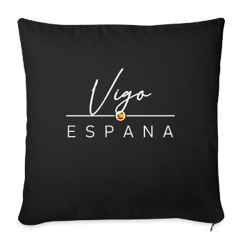 Espagne - Vigo - Espagne - España - Housse de coussin décorative 45 x 45 cm - noir - Devant