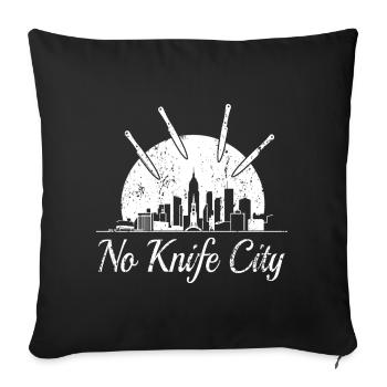 Keine Messer Stadt, - Sofakissenbezug 45 x 45 cm - Schwarz - Vorne