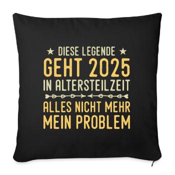 Retraite partielle 2025 Approche de la retraite - Housse de coussin décorative 45 x 45 cm - noir - Devant