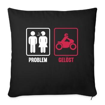 Problème résolu : mariage, mariage, mari, épouse - Housse de coussin décorative 45 x 45 cm - noir - Devant