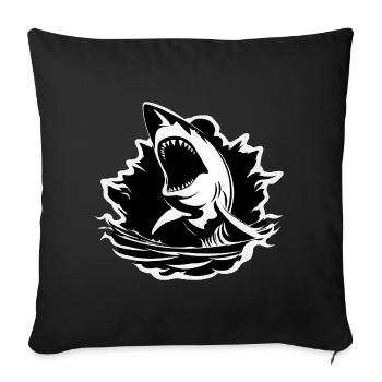 Requin - Housse de coussin décorative 45 x 45 cm - noir - Devant