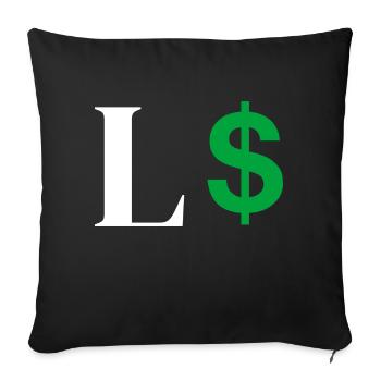 Lettre l dollar - Housse de coussin décorative 45 x 45 cm - noir - Devant