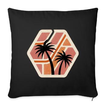 Geometric Tropical Roots - Sofa pillowcase 17,3'' x 17,3'' (45 x 45 cm) - black - Front