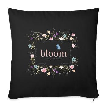 Fleurir - Housse de coussin décorative 45 x 45 cm - noir - Devant