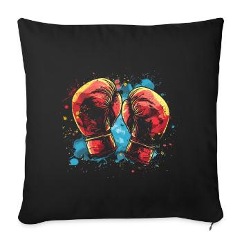 Boxhandschuhe Streetart - Sofakissenbezug 45 x 45 cm - Schwarz - Vorne