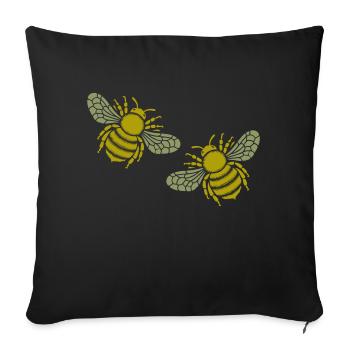Bee 2 - Sofa pillowcase 17,3'' x 17,3'' (45 x 45 cm) - black - Front