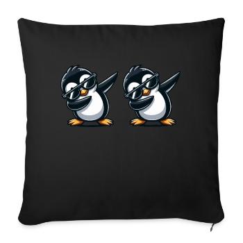 Pingouin Dabbing 2 - Housse de coussin décorative 45 x 45 cm - noir - Devant