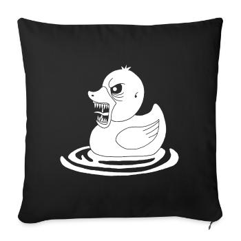 Canard démoniaque blanc - Housse de coussin décorative 45 x 45 cm - noir - Devant