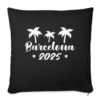 Barcelona 2025 - Sofa pillowcase 17,3'' x 17,3'' (45 x 45 cm) - black - Front