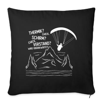 Schirm Check Verstand überbewertet Paragleiter - Sofakissenbezug 45 x 45 cm - Schwarz - Vorne