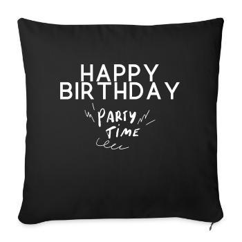 Bon anniversaire - Housse de coussin décorative 45 x 45 cm - noir - Devant