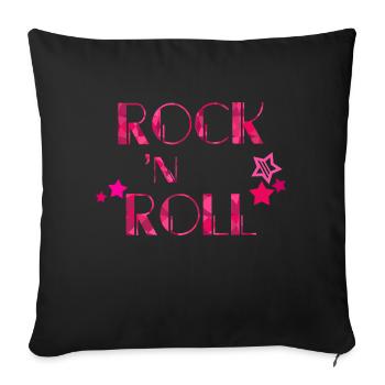 ROCK 'N ROLL - Sofa pillowcase 17,3'' x 17,3'' (45 x 45 cm) - black - Front