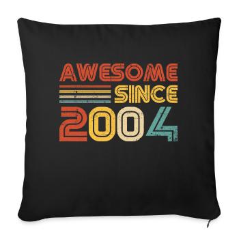 Génial depuis 2004" - Rétro Vintage 21e anniversaire - Housse de coussin décorative 45 x 45 cm - noir - Devant