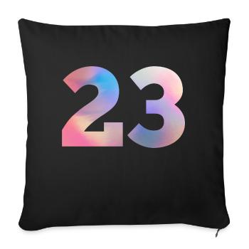 Numéro 23 coloré - Housse de coussin décorative 45 x 45 cm - noir - Devant