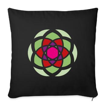 Yoga Mandala Energy Blossom Garden Meditation om - Sofa pillowcase 17,3'' x 17,3'' (45 x 45 cm) - black - Front