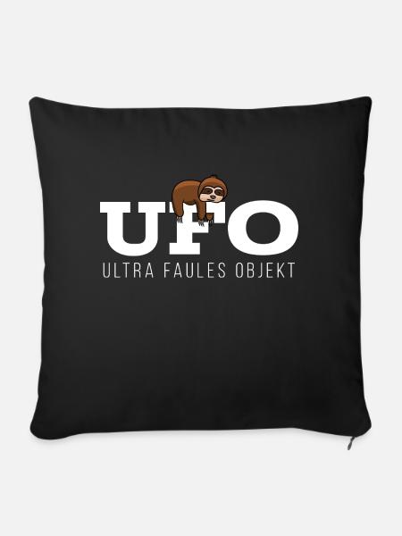 Ultra Faules Objekt Faultier - Sofakissenbezug 45 x 45 cm - Schwarz