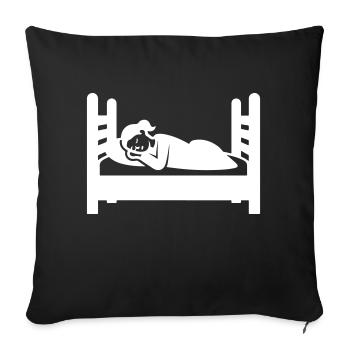 Dormir fatigué - Housse de coussin décorative 45 x 45 cm - noir - Devant