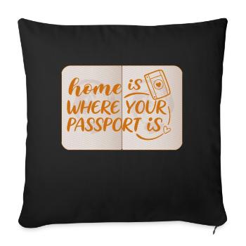 Travel-Saying-Home is... - Sofa pillowcase 17,3'' x 17,3'' (45 x 45 cm) - black - Front