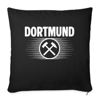 Dortmund Glueck auf - Sofakissenbezug 45 x 45 cm - Schwarz - Vorne