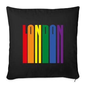 London Rainbow Pride LQBT - Sofa pillowcase 17,3'' x 17,3'' (45 x 45 cm) - black - Front