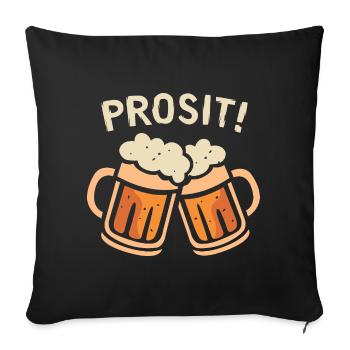 prosit Bier Fest - Biergläser Comic und Cartoon - Sofakissenbezug 45 x 45 cm - Schwarz - Vorne