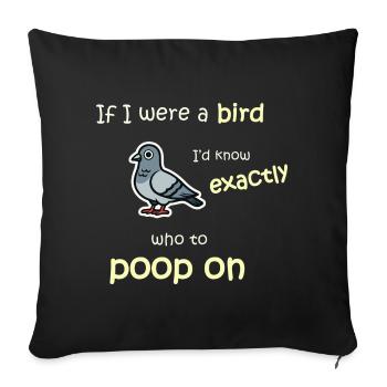 Mode oiseau - Activé - Housse de coussin décorative 45 x 45 cm - noir - Devant