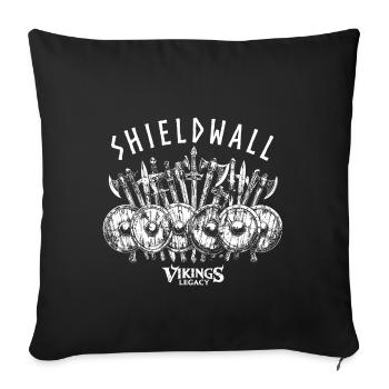 Shieldwall - der Schildwall der Wikinger - Sofakissenbezug 45 x 45 cm - Schwarz - Vorne