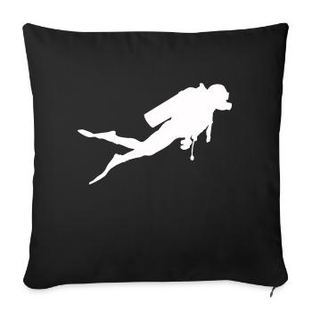 diver - Sofa pillowcase 17,3'' x 17,3'' (45 x 45 cm) - black - Front