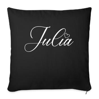 Julia Name - Sofa pillowcase 17,3'' x 17,3'' (45 x 45 cm) - black - Front