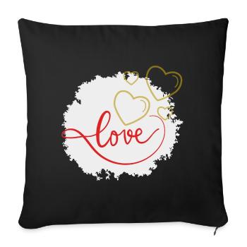 Love - Sofa pillowcase 17,3'' x 17,3'' (45 x 45 cm) - black - Front