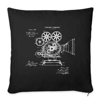 Vintage Cinematic Camera Blueprint - Sofa pillowcase 17,3'' x 17,3'' (45 x 45 cm) - black - Front