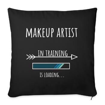 Makeup Artist Gift Profession Education - Sofa pillowcase 17,3'' x 17,3'' (45 x 45 cm) - black - Front