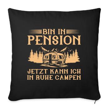 Je suis retraité - campeur caravanier - Housse de coussin décorative 45 x 45 cm - noir - Devant