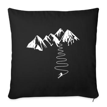 Gift for high mountain skiers in the Alps Pyrenees - Sofa pillowcase 17,3'' x 17,3'' (45 x 45 cm) - black - Front