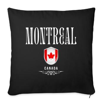 Montreal Canada, elegant and minimalist design - Sofa pillowcase 17,3'' x 17,3'' (45 x 45 cm) - black - Front