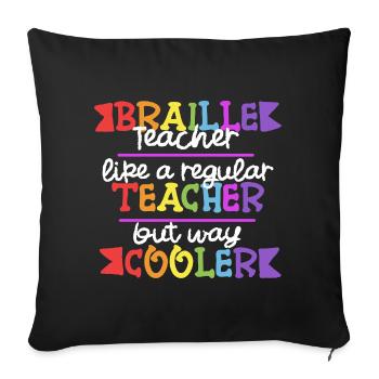 Braille Teacher Braille Dotum - Sofa pillowcase 17,3'' x 17,3'' (45 x 45 cm) - black - Front
