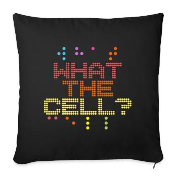 Braille Teacher Braille What The Cell - Sofa pillowcase 17,3'' x 17,3'' (45 x 45 cm) - black - Front