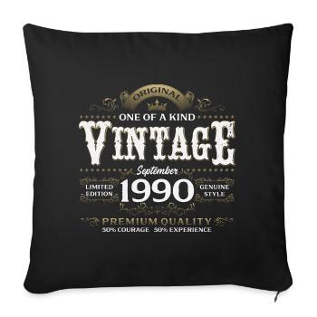 35e anniversaire Millésime Septembre Année 1990 - Housse de coussin décorative 45 x 45 cm - noir - Devant